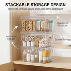 MOONEDGE 6-Pack 10x6x5 Stackable Small Clear Storage Bins with Lids - Image 3