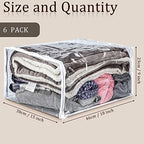 Shappy 6 Packs Clear Plastic Storage Bags with Zipper, 18 x 15 x 9 Inch - Image 2