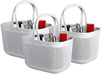 UUJOLY Plastic Portable Shower Caddy Basket, Storage Organizer, Grey, 3Pack by UUJOLY