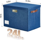 15" Fabric Storage Box with Lids, 3-Pack, Navy - Image 2