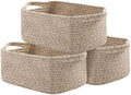 OIAHOMY 3 Pack Storage Baskets for Shelves Cotton Rope Storage Bins Brown by MasterofSpaceOptimization