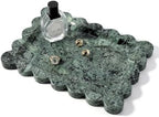 Koville Scalloped Marble Tray, 11"x8" Marble Vanity Tray for Countertop Bathroom Kitchen Dresser, Natural Stone Tray for Jewelry Perfume Home Decor, Decorative Catchall Trays(Green) by Koville