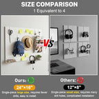 Peg Board, 3 Pack Metal Pegboard Panels White Pegboards Wall Organizer with Frame Large Heavy Duty Peg Board with Hooks for Walls Home, Garage Tool Storage, Office, Craft Room, Kitchen 24”×16” - Image 5