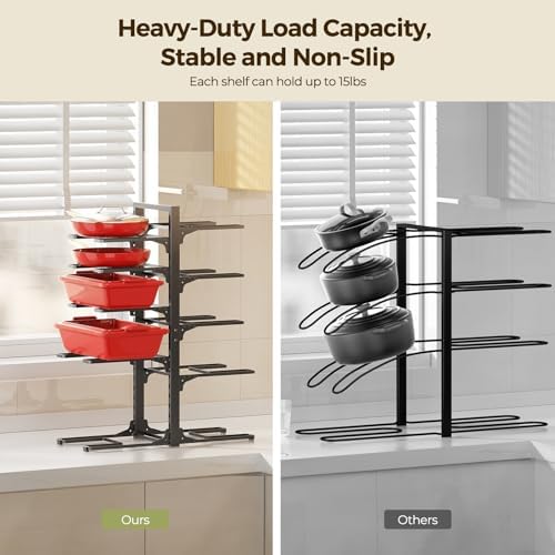 LAMU 10-Tier Heavy Duty Pots and Pans Organizer under Cabinet, 23.6" H - Image 4