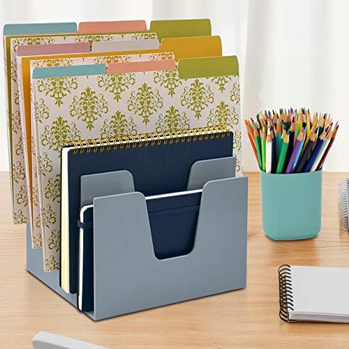 Acrimet 5 Section Incline File Sorter Organizer, Desktop Mail Holder Silver - Image 5
