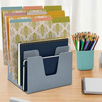 Acrimet 5 Section Incline File Sorter Organizer, Desktop Mail Holder Silver - Image 5