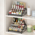 2 Pack Spice Rack Organizer for Cabinet, 4 Tier Black Seasoning Organizer Rack for Inside Cabinets, Countertop, Pantry Storage - Image 5