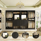 Unikito Closet System, 100" Closet Organizer with Drawers & Mirror, Black - Image 4