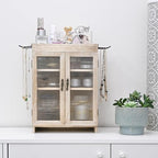 Ikee Design Wood Countertop Storage Cabinet with Magnetic Door & Shelves - Image 2