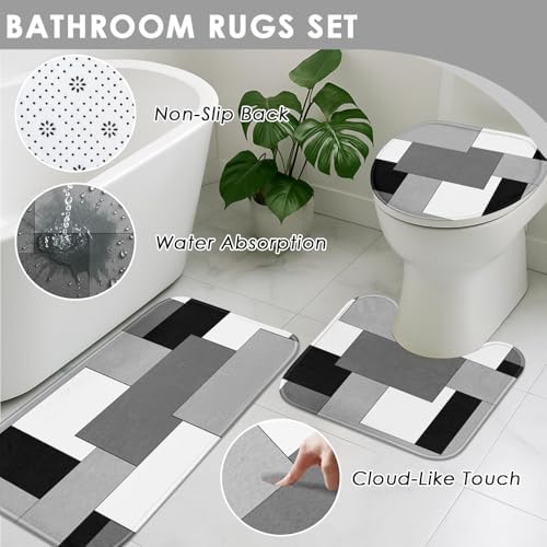 Bathroom Decor and Accessories Set of 10, Geometric Checkered - Image 6