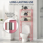 GloTika 3-Tier Over Toilet Storage, Anti-Wobble, Pink - Image 6