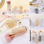 DASITON Makeup Brush Holder Organizer, Crystal Glass Makeup Brushes Storage Holder, Vintage Make Up Brush Cup for Vanity, Pen Pencil Holder for Desk, Toothbrush Holders for Bathroom (Coffee SL) - Image 4