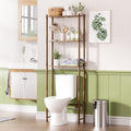 AmazerBath Bamboo Over The Toilet Storage Shelf, 3-Tier Over Toilet Bathroom Organizer Rack, Bathroom Shelves Over Toilet, Space Saver, Walnut Brown by AmazerBath