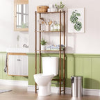 AmazerBath Bamboo Over The Toilet Storage Shelf, 3-Tier Over Toilet Bathroom Organizer Rack, Bathroom Shelves Over Toilet, Space Saver, Walnut Brown by AmazerBath