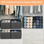 4 Pack 12-Grid Closet Organizers and Storage Bins with Dividers for Clothes - Image 4