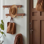 Wall Mounted Coat Rack, Metal Wood with 4 Hooks - Image 6