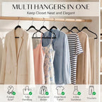 SMARTOR Plastic Hangers 200 Pack - Thin Hangers for Space Saving - Black - Image 2