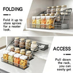 3-Tier Pull Down Spice Rack Organizer Expandable Pull-Out for Upper Cabinet - Image 3