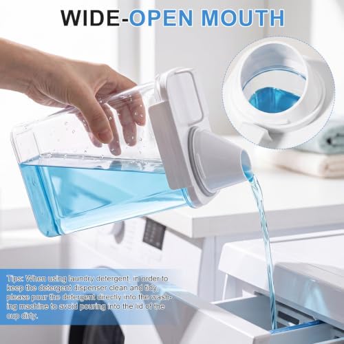 Laundry Detergent Dispenser 3 Pack 37oz 61oz 78oz Fabric Softener Dispenser Liquid Laundry Detergent Container for Scent Beads Bleach Powder Storage and Organization - Image 4