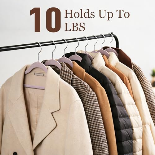 Velvet Hangers 200 Pack, 17.5" Non-Slip Clothes Hangers, Purple - Image 6
