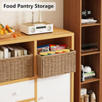 Vagusicc 2 Packs Large Wicker Storage Basket, Closet Storage Baskets Bins for Shelves, Decorative Collapsible Baskets for Organizing Clothes Toy Nursery Bathroom Organizers and Storage, Natural - Image 6