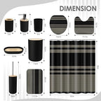 Bathroom Decor and Accessories Set of 10, Striped Black - Image 3