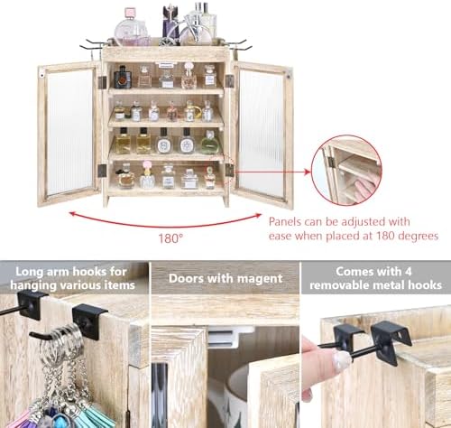 Ikee Design Wood Countertop Storage Cabinet with Magnetic Door & Shelves - Image 5