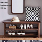 XKZG Shoe Rack Bench Wooden Shoe Storage Bench Entryway Bench, Brown, 39.4" - Image 3