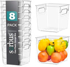 Sorbus Fridge Organizers and Storage, Clear Plastic Bins (Small, 8 Pack) by Sorbus