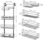 Orimade Shower Caddy Adjustable Height 4 Tier Silver,Bathroom Hanging Over the Door Organizer Shelf Rustproof with 4 Hooks,Shower Basket with Soap Holder and Suction Cup - Image 6
