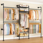 ULIFHOME M7 Wall-Mounted Clothes Rack, Heavy-Duty Garment Closet System by UlifHome