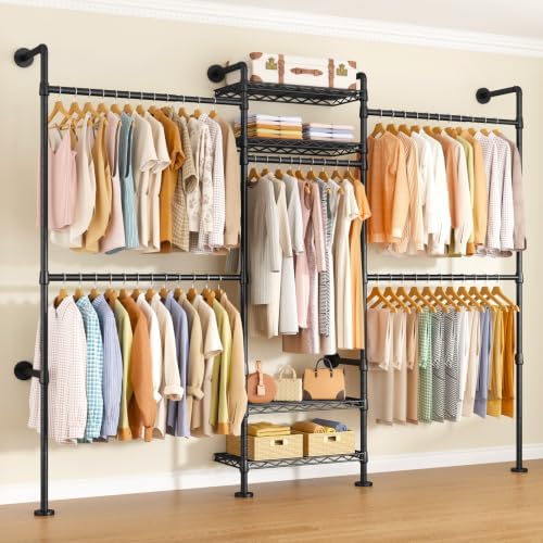 ULIFHOME M7 Wall-Mounted Clothes Rack, Heavy-Duty Garment Closet System by UlifHome