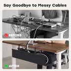 No Drill Under Desk Cable Management Tray, 28 Inch, Black - Image 5