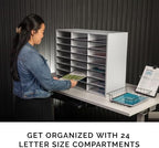Fellowes 25041 Literature Organizer - 24 Compartment, Letter, Dove Gray - Image 3