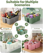 Portable Shower Caddy with Handle - 4 PCS, BPA-free, Green - Image 6