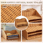 RattanView Desk File Organizer, Woven Mail Organizer Countertop, Plastic - Image 4