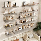 Vivelove Deep Floating Shelves 55x12” Set of 2, Grey - Image 2