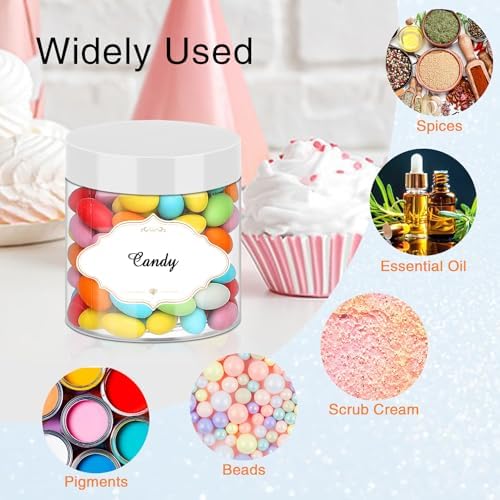 PeacePeo 6 OZ Plastic Jars with White Lids, 48 Pcs Slime Containers - Image 4