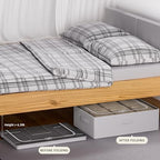CYhom 3Pcs Under Bed Storage Bins with Metal Frame - Shoe Organizer for Closet with Clear Cover Oxford Fabric Sturdy Underbed Container Foldable Stackable Clothes Organizer (Grey, 23.5x19.7x6.3) - Image 4