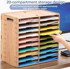20-Slot Classroom Mailbox, Wooden Paper Organizers - Image 2
