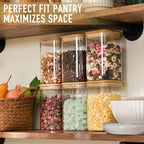 D2scrma 37oz/1.2Qt/1100ml Square Glass Storage Containers with Lids 6-Pack - Image 5