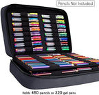 YOUSHARES Big Capacity Colored Pencil Case - 480 Slots large Pen Case Organizer with Multilayer Holder for Prismacolor Colored Pencils & Gel Pen (Black) - Image 4