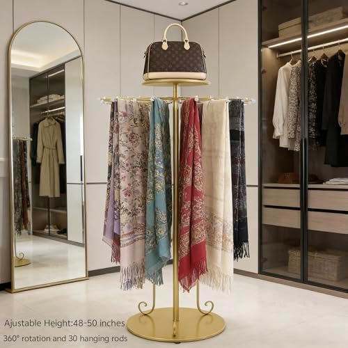 Rotating Scarf Organizer Purse Display Shawl Tie Rack Belt Hanger - Image 6