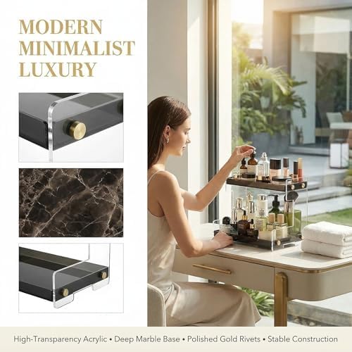 FFK Bathroom Organizer Countertop,2 Tier Bathroom Counter Organizer Kitchen Spice Rack Cosmetic Organizer,Countertop Storage Shelf for Bathroom, Kitchen, Living Room, Bedroom, Dressing Table - Image 4