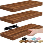Sorbus 16 Inch Floating Shelves for Wall (3 Pack, Walnut) by Sorbus