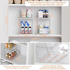 Yieach 4 Set Bathroom Organizers and Storage,2 Tier Clear Under Sink Organizer and Medicine Cabinet Organizer for Kitchen,Pantry Storage,Pull Out Drawers for Skincare,Pill Bottle,Spice Organization - Image 3