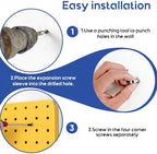 Pegboard Organizer Kit,4 Pack 14.76x10.82 in Metal Panels with 6 Bin,Yellow - Image 6