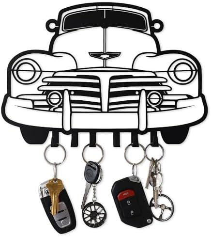 MOOH Metal Automotive Key Holder with 6 Hooks - Unique Wall Mounted Car Lovers Gifts for Men & Women - Cool Man Cave Decor by MOOH