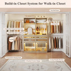 Closet System Set of 2, 5.7-10.4FT Closet Organizer System with 6 Drawers - Image 4