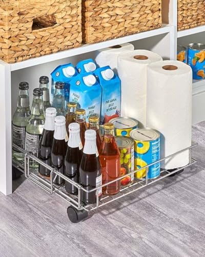 MSR Imports Expandable Rolling Metal Storage Basket-Home and Kitchen Storage Solution,Silver - Image 6